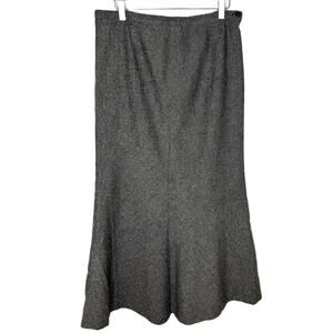 Tristan & Iseut Gray Tweed Maxi-Length Flared Skirt, Elegant Piece, Size 10